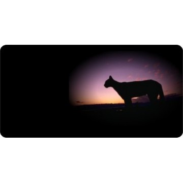Offset Silhouette Florida Panther License Plate 